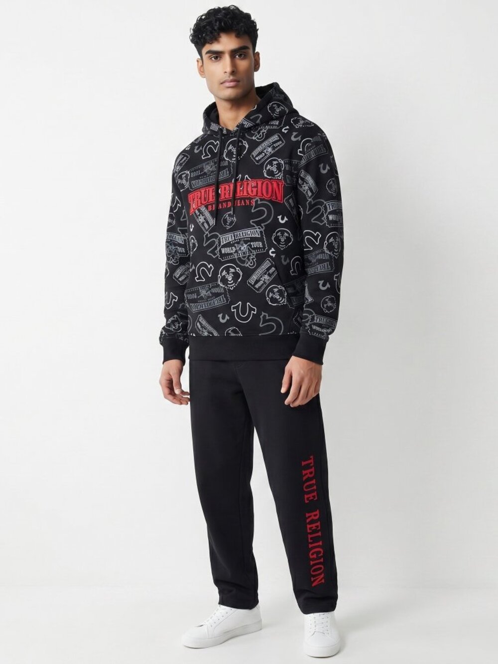 True Religion 2 PC Sweatsuit Men's Fleece Hoodie Joggers Tracksuit Gift Set NWT